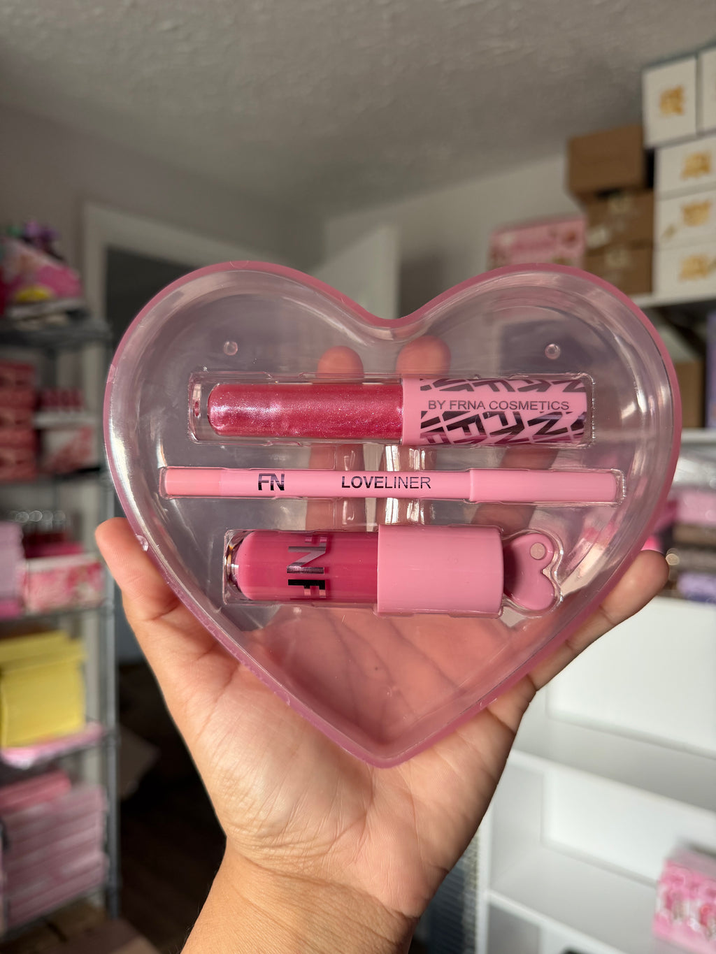 Lip gloss corazón set